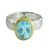 Gemshine - Damen - Ring - Silber 925 - Vergoldet - Topas - Blau
