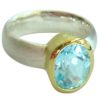 Gemshine - Damen - Ring - Silber 925 - Vergoldet - Topas - Blau – Bild 3