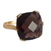 Gemshine - Damen - Ring - 9k (375) Gold - Rauchquarz - Braun - 15mm, Ringgröße:58 (18.5) – Bild 5