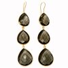Gemshine - Damen - Ohrringe - 925 Silber - Vergoldet - Rauchquarz - Braun - CANDY - Tropfen - 9 cm