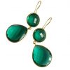 Gemshine - Damen - Ohrringe - 925 Silber - Vergoldet - Quarz - Grün - CANDY - Tropfen - 6 cm