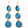 Gemshine - Damen - Ohrringe - 925 Silber - Vergoldet - Topas Quarz - Blau - CANDY - Tropfen - 9 cm – Bild 3