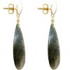 GEMSHINE Ohrringe mit Moos Achat und Perlmutt. Tropfen Ohrhänger hochwertig vergoldet. Made in München / Deutschland. Im edlen Etui geliefert. – Bild 4
