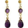 GEMSHINE Ohrringe mit tiefvioletten Amethysten. Hochwertig vergoldete Edelstein Tropfen Ohrhänger. Made in München / Deutschland. Im eleganten Schmucketui geliefert. Auch als SET mit Halskette. – Bild 3