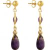 GEMSHINE Ohrringe mit tiefvioletten Amethysten. Hochwertig vergoldete Edelstein Tropfen Ohrhänger. Made in München / Deutschland. Im eleganten Schmucketui geliefert. Auch als SET mit Halskette. – Bild 5