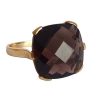 Gemshine - Damen - Ring - 9k (375) Gold - Rauchquarz - Braun - 15mm, Ringgröße:50 (15.9)