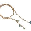 Gemshine - Damen - Halskette  - Lariat - Vergoldet - Aquamarin - Tropfen - Blau - 100 cm – Bild 4
