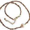 Gemshine - Damen - Halskette - Diamant  - Champagner - Bronze - Perle - Weiß - 45 cm – Bild 3