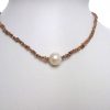 Gemshine - Damen - Halskette - Diamant  - Champagner - Bronze - Perle - Weiß - 45 cm – Bild 5
