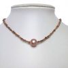 Gemshine - Damen - Halskette - Diamant  - Champagner - Bronze - Perle - Lachs - Rose - 45 cm – Bild 5