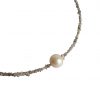 Gemshine - Damen - Halskette - Diamant  - Grau - Perle - Weiß - 45 cm