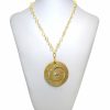 Gemshine - Damen - Halskette - Anhänger - Medaillon - Vergoldet - Perlmutt - Creme Gold - 5 cm – Bild 3