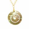 Gemshine - Damen - Halskette - Anhänger - Medaillon - Vergoldet - Perlmutt - Creme Gold - 5 cm – Bild 5