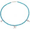 GEMSHINE Maritim Nautics Halskette: Seepferd, Seestern und Anker. 925 Silber, vergoldet oder rose. Navy Stil mit Türkis Edelsteinen - Made in München, Deutschland, Metall Farbe:Silber – Bild 3