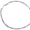 Gemshine - Damen - Halskette - 925 Silber - Tansanit - Blau - Lila - Mondstein - Weiß - Facettiert - 45 cm