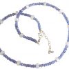 Gemshine - Damen - Halskette - 925 Silber - Tansanit - Blau - Lila - Mondstein - Weiß - Facettiert - 45 cm – Bild 5