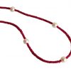 Gemshine - Damen - Halskette - Vergoldet - Rubin - Rot - Perle - Weiß - 45 cm – Bild 3