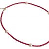 Gemshine - Damen - Halskette - Vergoldet - Rubin - Rot - Perle - Weiß - 45 cm – Bild 5