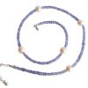Gemshine - Damen - Halskette - Vergoldet - Tansanit - Blau - Lila - Perle - Weiß - 45 cm – Bild 4