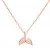 GEMSHINE Maritim Nautics Halskette mit Walflosse. Walfischflosse aus 925 Silber, hochwertig vergoldet oder rose im Navy Stil - Made in Madrid, Spanien, Metall Farbe:Silber rose vergoldet