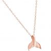 GEMSHINE Maritim Nautics Halskette mit Walflosse. Walfischflosse aus 925 Silber, hochwertig vergoldet oder rose im Navy Stil - Made in Madrid, Spanien, Metall Farbe:Silber rose vergoldet – Bild 3