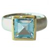 Gemshine - Damen - Ring - Silber 925 - Vergoldet - Topas - Blau, Ringgröße:53 (16.9)