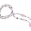 Gemshine - Damen - Halskette - Lariat - Rosenquarz - Amethyst - Perlen - Rosa - Lila - Violett - Weiß - 130 cm