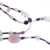 Gemshine - Damen - Halskette - Lariat - Rosenquarz - Amethyst - Perlen - Rosa - Lila - Violett - Weiß - 130 cm – Bild 5